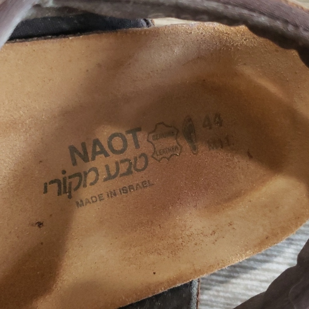Naot 44 brown leather adjustable straps mens sandals size 11 - Picture 8 of 8